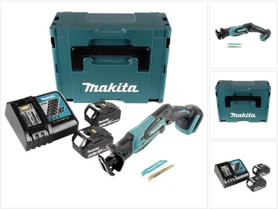 Zdjęcie produktu dla Akumulatorowa pilarka szablasta Makita DJR 183 RTJ 18V + 2x akumulator 5,0Ah + ładowarka + Makpac