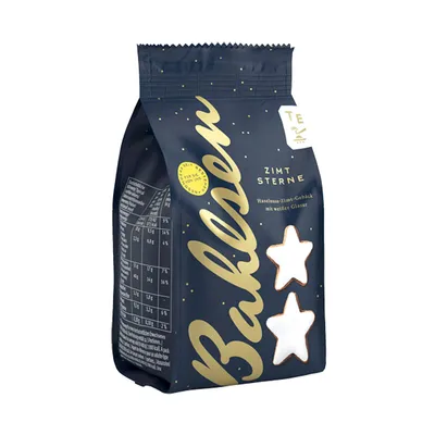 Zdjęcie produktu dla BAHLSEN 87400 Ciasteczka świąteczne gwiazdki cynamonowe - 100 g