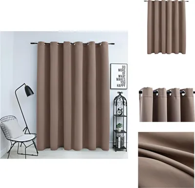 Produktbild von vidaXL Verdunkelungsvorhang mit Metallösen Taupe 290 x 245 cm -  Vorhänge & Gardinen