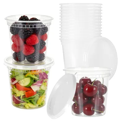 24 Frischhaltedosen mit Deckel, 710 ml, BPA-frei, stapelbar