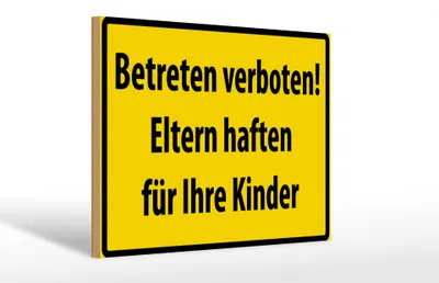 Produktbild von Holzschild Warnschild 30x20cm Betreten Verboten