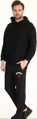 Produktbild von Herren Jogginghose Sporthose Schwarz M Trainingshose Sweathose Pyjama Baumwolle Warm P-55