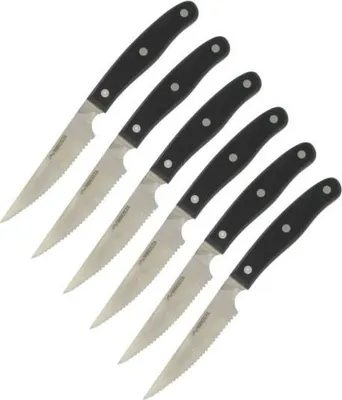 Produktbild von Steakmesser Set, 6 Stück, Nirosta, 22 cm, Edelstahl Klinge, Kunststoffgriff