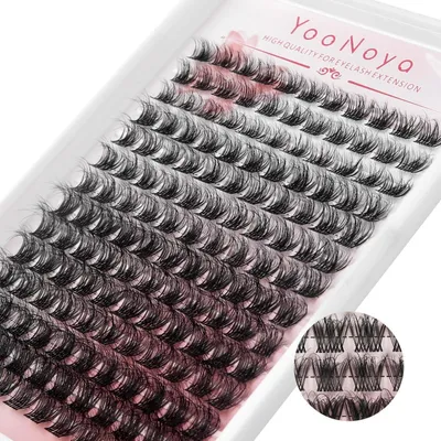 Produktbild von Wimpern Extensions 154 Stück 10-16mm D Curl Wispy Cluster Lashes Transparentes Band