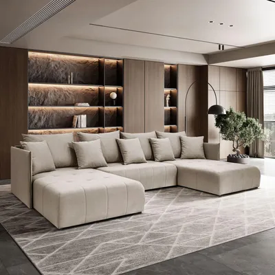 Produktbild von Ecksofa APOLLO U mit Schlaffunktion und Bettkasten Castel 15