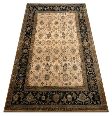 Imagen del producto de Alfombra de lana OMEGA AVILA Ornamento marco coñac  marrón 200x300 cm