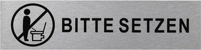 Produktbild von Aluminium Türschild " Bitte Setzen " 160x40mm