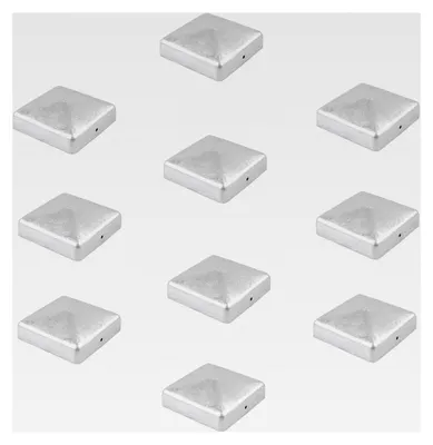 Produktbild von 10 Stück verzinkte Pfostenkappen Abdeckkappen für Pfosten Pyramide 101 mm 10x10 cm