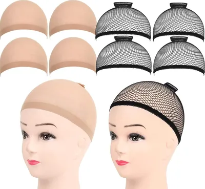 Produktbild von Haarnetz Wig Cap, 8 Stück Dehnbare Atmungsaktive Perücke Kappen Caps Nylon Haarnetz, Perückekappe Neutral Haarnetz, Netz Perückennetz perücken wig zubehör