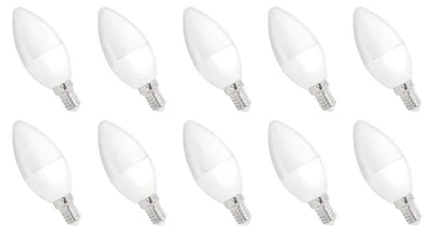 Produktbild von Spectrum E14 LED Kerzenlampe 6W 520lm 6000K Tageslichtweiß 230V Dimmbar 10 Stück