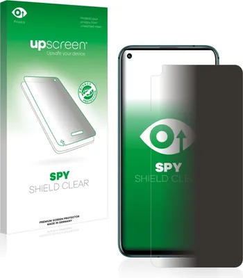 A product package and a smartphone screen protector are displayed.