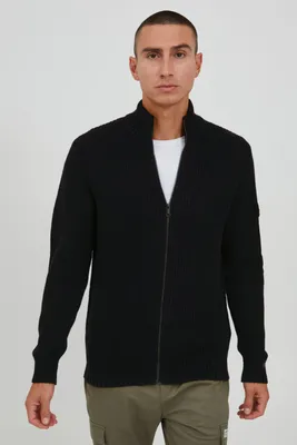 Produktbild von 11 Project PRXander Herren Strickjacke Cardigan Grobstrick mit Stehkragen aus 100% Baumwolle