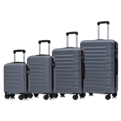 Produktbild von yonsly Premium Reisekoffer TSA-Schloss,YKK-Reißverschluss Hartschalen-Koffer Kabinenkoffer Rollkoffer Suitcase Handgepäck  (Grau, S-M-L-XL-Set)
