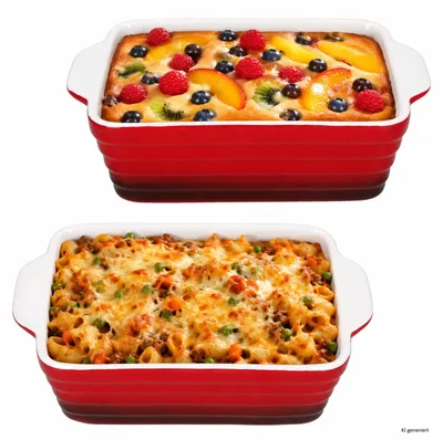 Immagine prodotto di 2 teglie rotonde per lasagne/torte, capacità 800 ml, in terracotta