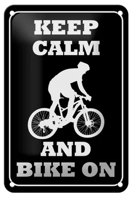 Produktbild von Blechschild Spruch 12x18cm Keep Calm and Bike on