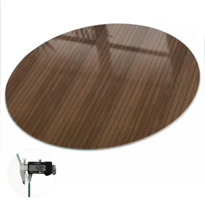 Produktbild von Glas Tischplatte fi100 cm – Tischauflage aus gehärtetem Glas – Glasplatte für Esstisch – Küchentischplatte aus Glas – Tischschutz Glas modern – Dekorative Glasplatte – Pflegeleichte Glastischplatte – Sicherheitsglas Tischplatte – Holzstruktur