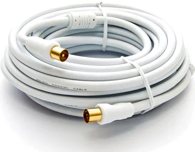 Produktbild von PremiumX 20m TV Antennenkabel IEC-Anschlusskabel mit Mantelstromfilter Weiß