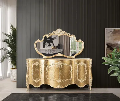 Immagine prodotto di Credenza a specchio gruppo di cassettiere set di cassettiere credenza oro