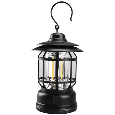 Immagine prodotto di Lampada da campeggio a LED Minicee ricaricabile tramite USB con gancio, IPX4, nera