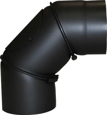 Produktbild von Ofenrohr Senotherm Ø 130 mm Universal Bogenknie 90° mit Tür schwarz Uni Knie