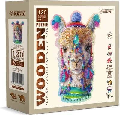 Produktbild von WOODEN CITY: Holzpuzzle "Mystische Lama", 130 Teile