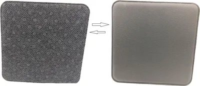 Produktbild von 4 Stück Sitzauflagen Grau Lederoptik 35cm Anti Rutsch Noppen Sitzkissen