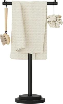 Image de Porte-serviettes - Étagère à serviettes - Noir - 1 pièce