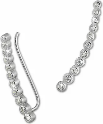 Produktbild von SilberDream weiß Ohrringe Ear Cuff 11 kleine Zirkonias Silber Ohrklemmen GSO413W