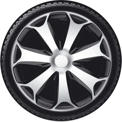 Produktbild von 16" Zoll Radkappen Schwarz Silber Radzierblenden Radblenden PP 5106SB AutoStyle
