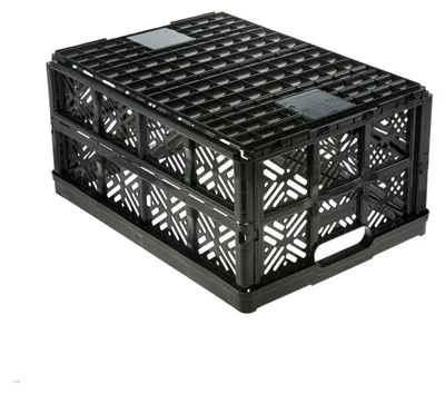 Produktbild von Klappbox Ida, Robuster Kunststoff (PP), 32 l, 48 x 35 x 23 cm, Schwarz