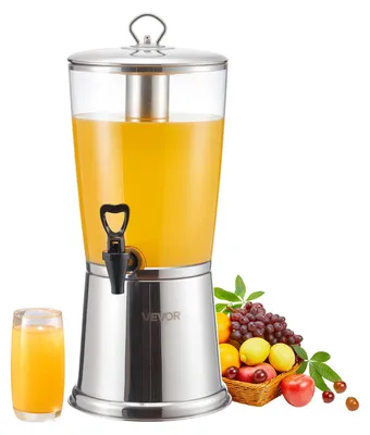 Produktbild von VEVOR Edelstahl Getränkespender, 13L Getränkespender mit Alkoholbrenner, heiße und kalte Getränkespender mit Auslauf für Kaffee, Tee, heißes Wasser, ideal für Restaurants, Hotels, Partys, Zylindrisch