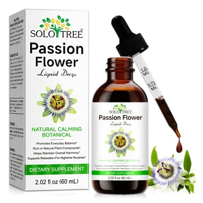 Produktbild von Passionsblume Tropfen für Ruhe Entspannung besseren Schlaf Natürlich Vegan 60ml