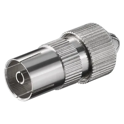 Produktbild von Koax-Kupplung mit Schraubbefestigung schraubbarer Koax-Stecker aus Metall