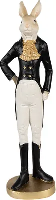 Produktbild von Clayre & Eef Figur Kaninchen 20 cm Beige Schwarz Polyresin