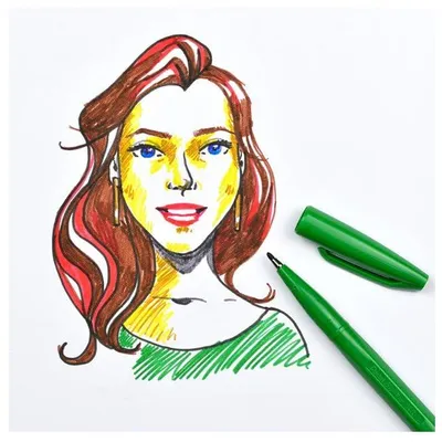 Immagine prodotto di Pennarello a punta tonda Sign Pen da 0,8 mm, colore ocra, confezione da 12 pezzi