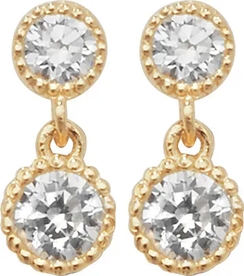 Image de Boucles d'Oreilles Femme Or 375/1000 avec Oxyde de Zirconium - 10mm*4mm; TRS1893