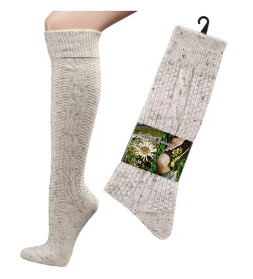 Produktbild von Trachtensocken Wolle Natur Tweed Zopfmuster 2 Paar Gr. 43-46