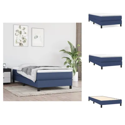Imagen del producto de vidaXL Base de cama con somier y colchón, color azul, 80x200 cm, tapizado en tela - Camas y estructuras de cama