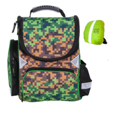 Produktbild von Goldkids - Rucksack Schulrucksack Teenager Kinderrucksack für Jungen und Mädchen mit Regenschutz - Pixel Game Motiv