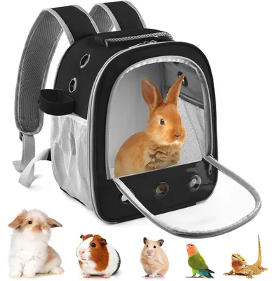 Image de Sac de transport pour petits animaux, idéal pour les cochons d'Inde, les lapins et les hamsters, avec ventilation et fenêtres