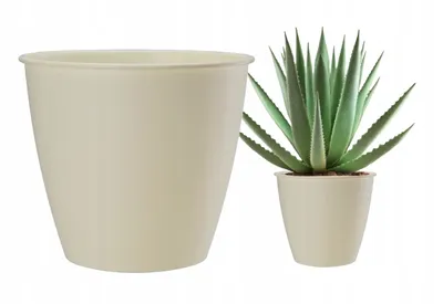Immagine prodotto di Vaso di plastica color crema Azalea 17 x 15,7 cm