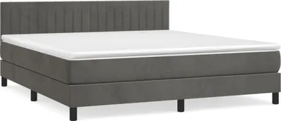 Produktbild von vidaXL Boxspringbett mit Matratze Dunkelgrau 180x200 cm Samt