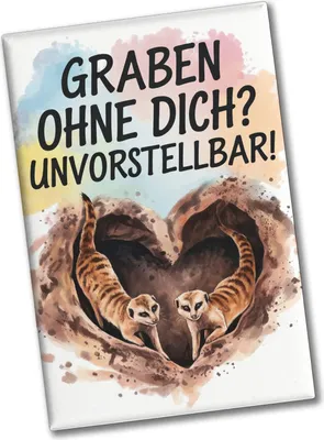 Produktbild von Erdmännchen Graben ein Herz Souvenir Souvenir Magnet - Unvorstellbar ohne dich