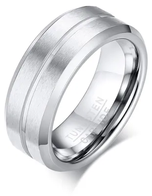 Produktbild von Wolfram Ring: Herren Tungstenring matt und glänzend 63 (20.0 mm Ø)