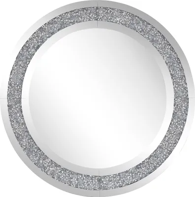 Image de BELIANI Miroir mural rond argenté 70 cm, décoration moderne et glamour pour le salon ou la chambre à coucher