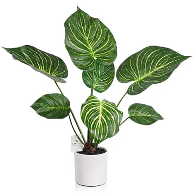 Kunstpflanze Monstera Deliciosa 68 cm, Zebrablatt, im Topf