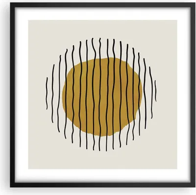 Produktbild von Gerahmtes Poster - Schwarzer Rahmen - Modern Piece Linear - 50x50 cm - Wand Bild - Wanddeko - Wandbilder - Kunstposter - Wandposter - Bilderrahmen - Bilder - Kunstdruck - P2BAC50x50-4793