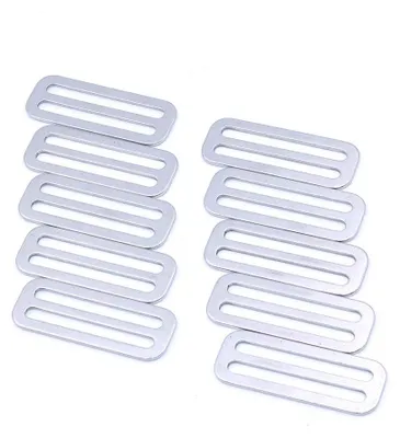 Produktbild von Schnallen Set von 10 Stück - Metall Tri-Glide Slides 50mm - Quadratischer Ring - Gürtelschnallen - DIY Zubehör - Langlebig und Stabil - Gürtelschnalle