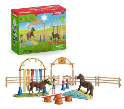 Immagine prodotto di Equestrian Agility Training Set with Schleich Horse. Trainer and Accessories - 41 Piece Equestrian Set - Gift