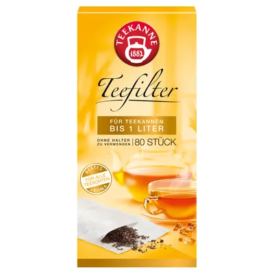 Produktbild von Teekanne Teefilter Kännchen Größe für Teekannen bis 1L 80 Stück 29g